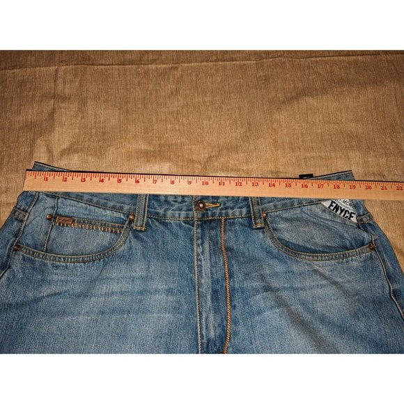 ENYCE Jeans Mens 40x32 Y2K Baggy Wide Pipe Embroidered Urban Skater JNCO Style - Picture 10 of 11